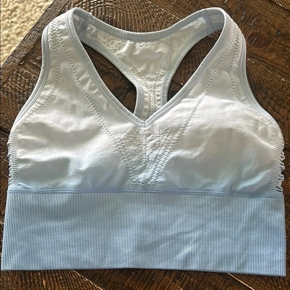 PINK Victoria's Secret Blue Sports Bra Moisture-Wicking Racerback
